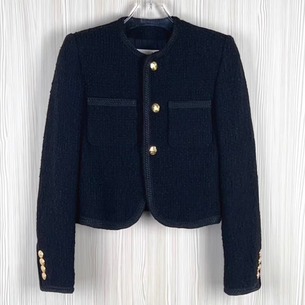 Celine Navy Blazer with Gold Accents